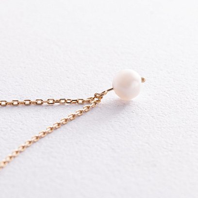 Колье с жемчужиной (желтое золото) кол02401 №3