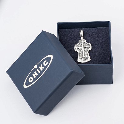 Срібний православний хрест "Процветший Хрест. Святі мучениці Віра, Надія, Любов та матір їх Софія" 13440 №5