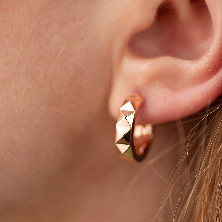 Сережки - кільця "Louise" у червоному золоті с09018 від ювелірного магазину Онікс - 3