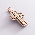 Золотой крест "Распятие. Спаси и Сохрани" с фианитами 270049 от ювелирного магазина Оникс - 2