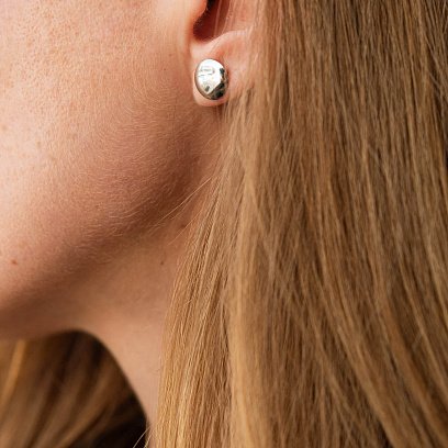 Золотые серьги - пусеты "Кружочки" с05775 №5