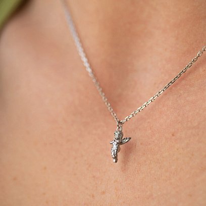 Серебряное колье "Ангелочек" 181321 №4
