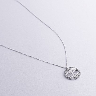 Колье "Древо жизни" с фианитами (белое золото) кол02492 №3