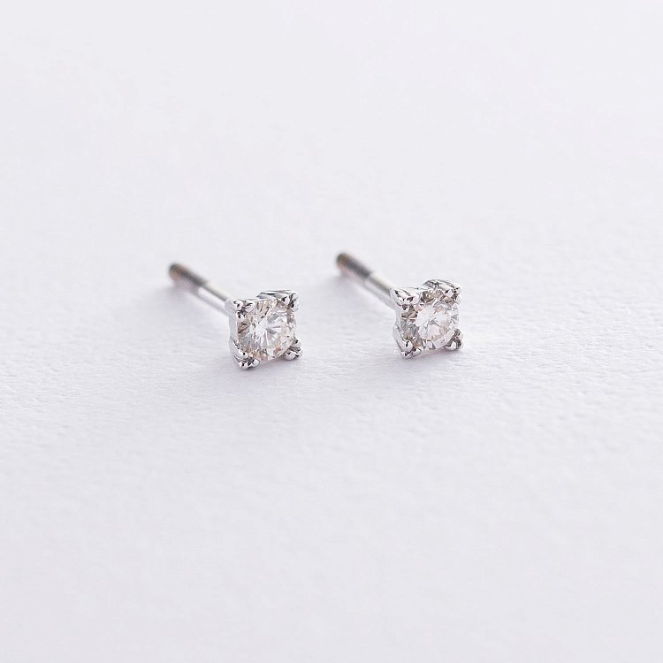 Золотые серьги-пусеты (бриллиант) сб0212 от ювелирного магазина Оникс