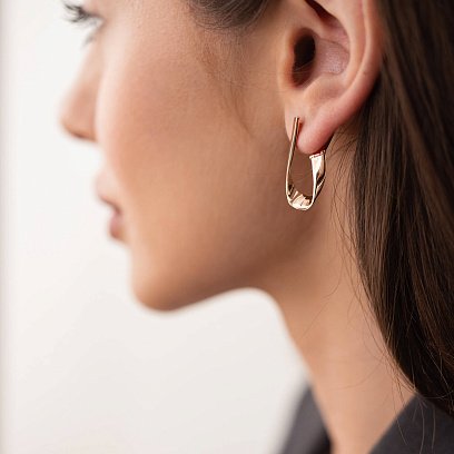 Сережки "Alicia" у червоному золоті с07945 №4