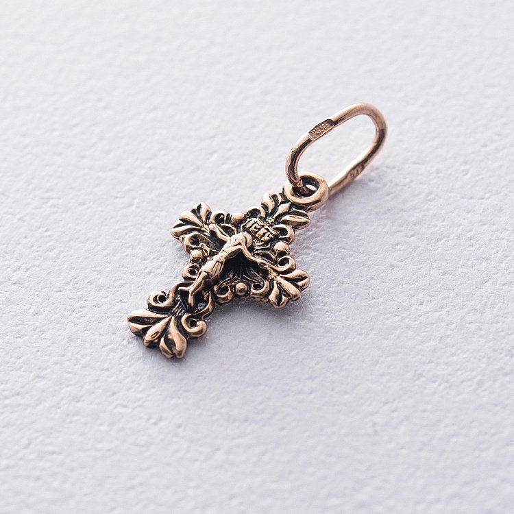 Православный крест "Распятие. Спаси и Сохрани" (чернение) п01229 от ювелирного магазина Оникс