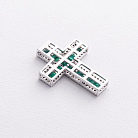 Крестик в белом золоте (бриллианты, изумруды) пб0396ca от ювелирного магазина Оникс - 1