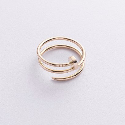 Каблучка "Цвях" у жовтому золоті к08170 №5