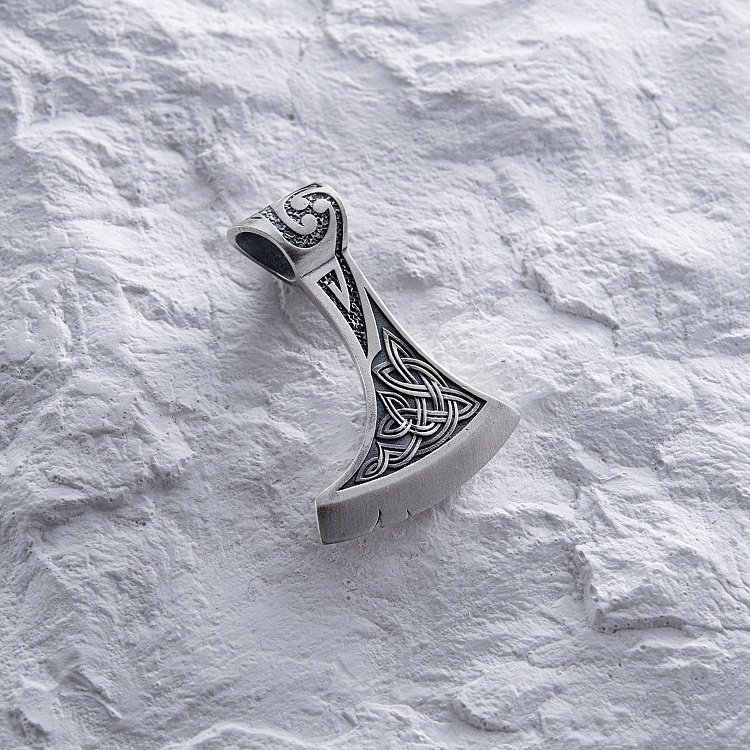 Срібний кулон "Сокира з Щитом Іггдрасіля, Кельтським амулетом Спокою" 7046 від ювелірного магазину Онікс - 6