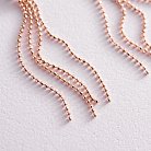Золоті сережки "Сердечка" з ланцюжками с07847 от ювелирного магазина Оникс - 4