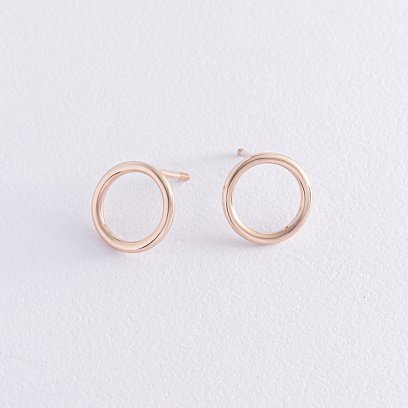 Золоті сережки "Кругообіг" (1.25 см) с06694 №3