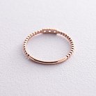 Шариковое кольцо "Мелоди" с фианитами (красное золото) к07418 от ювелирного магазина Оникс - 5