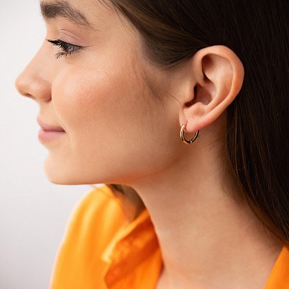 Серьги-кольца в желтом золоте с06457 №13