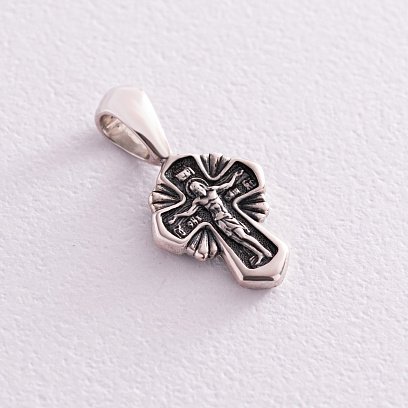 Срібний хрест "Розп'яття Христове. Архангел Михаїл" з чорнінням 132707 №4