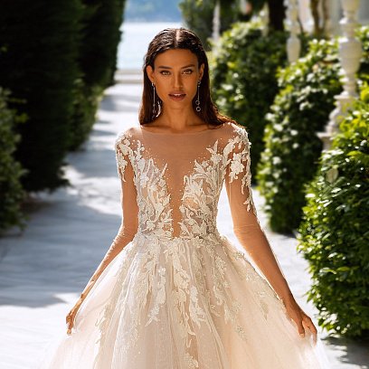 Золотые серьги "Круговорот на цепочке" с07510 №12