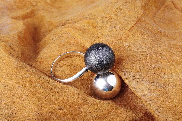 Кольцо "Шарики" (чернение) 11036 от ювелирного магазина Оникс - 2