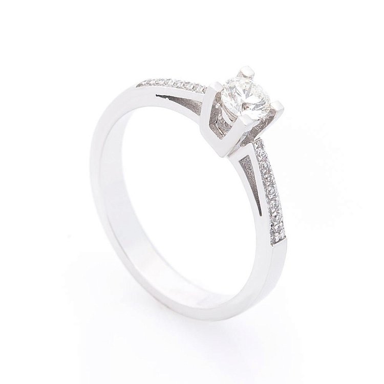 Золота заручальна каблучка (діаманти) кб03036 Золота заручальна каблучка (діаманти) кб03036 від ювелірного магазину Онікс