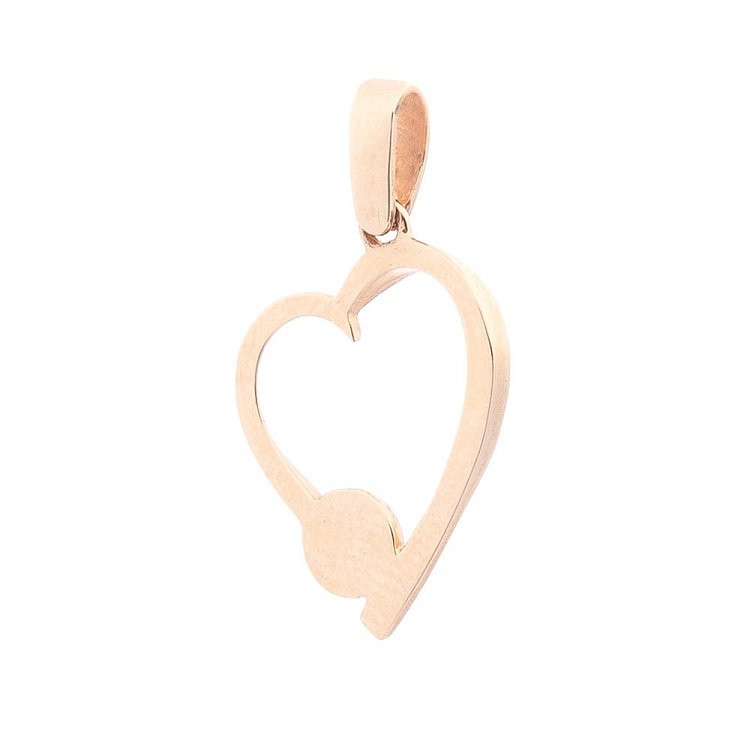 Золота підвіска "Серце" (діаманти) пб01862ч від ювелірного магазину Онікс - 1