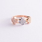 Золотое кольцо "Клевер" к06096 от ювелирного магазина Оникс