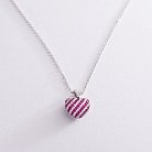 Золотой кулон "Сердце" с бриллиантами и рубинами п315 от ювелирного магазина Оникс