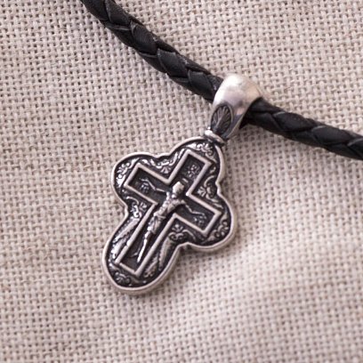 Серебряный крестик с чернением 13534 №3