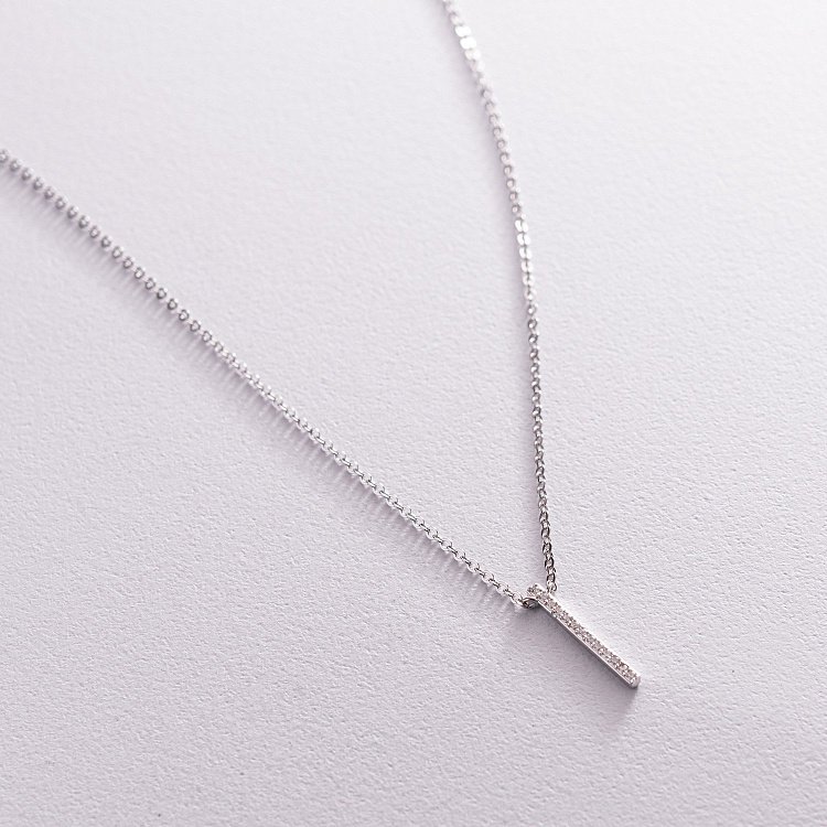 Срібне кольє "Мить" з фіанітами 181175 від ювелірного магазину Онікс - 3