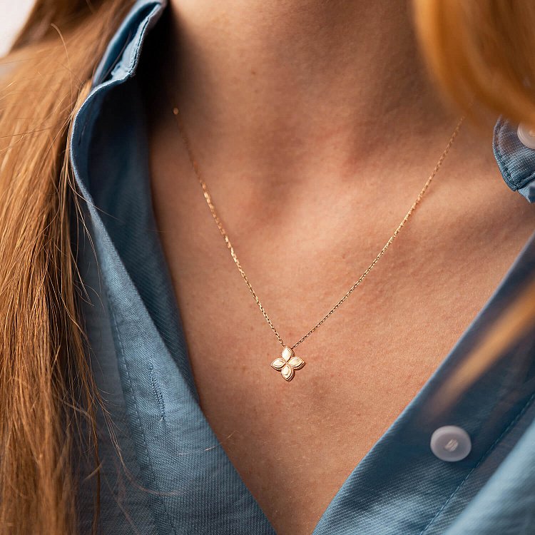 Кольє "Конюшина" в червоному золоті кол02436 від ювелірного магазину Онікс - 4