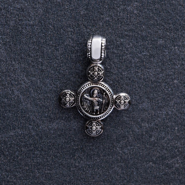 Золотий хрестик "Спас Нерукотворний. Ангел Охоронець" п03795 від ювелірного магазину Онікс - 5