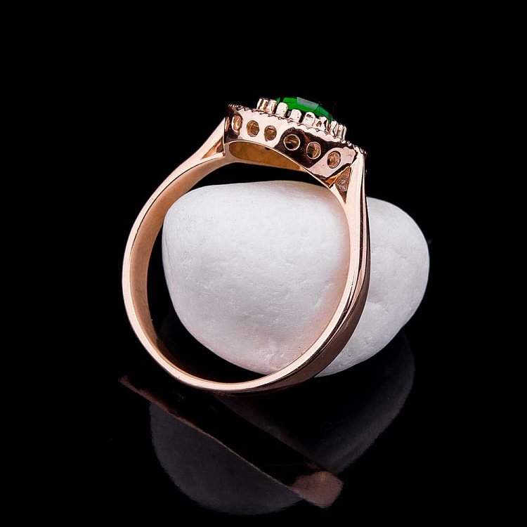 Золотое кольцо с фианитами к04671 от ювелирного магазина Оникс - 3