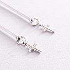 Сережки з хрестиками у білому золоті с07811 от ювелирного магазина Оникс - 1