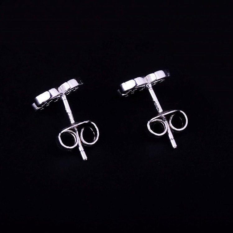 Сережки-пусети "Метелики" з фіанітами, родій (10мм) 121106 від ювелірного магазину Онікс - 1