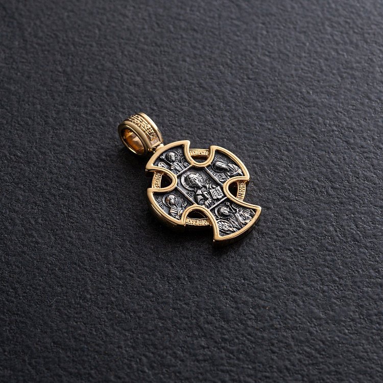 Православний хрест "Господь Вседержитель. Ангел Хранитель" 131679 від ювелірного магазину Онікс