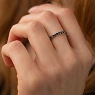 Золотое кольцо с дорожкой черных бриллиантов 229781122 от ювелирного магазина Оникс - 1