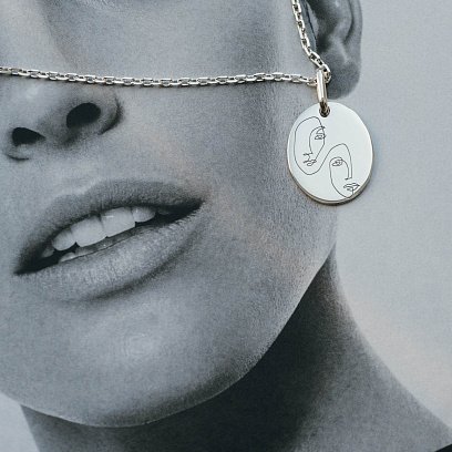 Срібний кулон "Половинки цілого" 133045пол №8