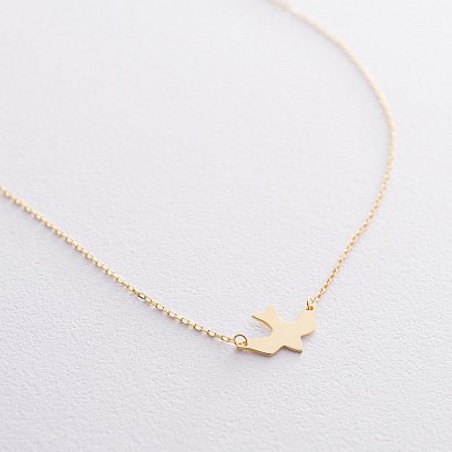 Серебряное колье "Ласточка" с позолотой 18973 №10