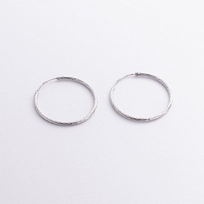 Серьги - кольца в серебре (3.3 см) 123429 №4