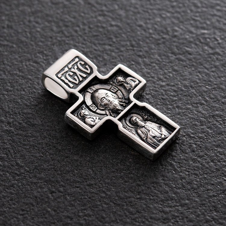 Срібний хрест "Спас Нерукотворний. Святитель Микола. Архангел Михаїл" 13325 від ювелірного магазину Онікс