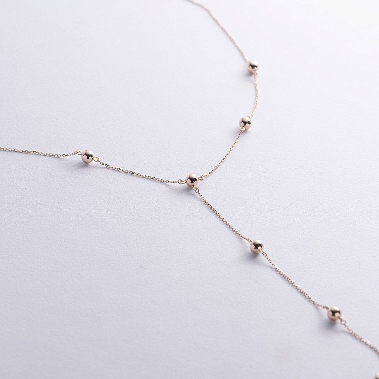 Колье "Шарики" в желтом золоте кол02507 от ювелирного магазина Оникс - 2