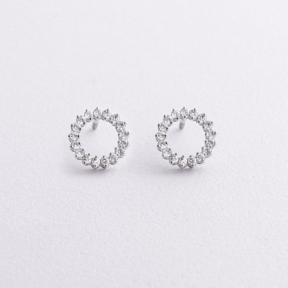 Золоті сережки - пусети з діамантами 342661121