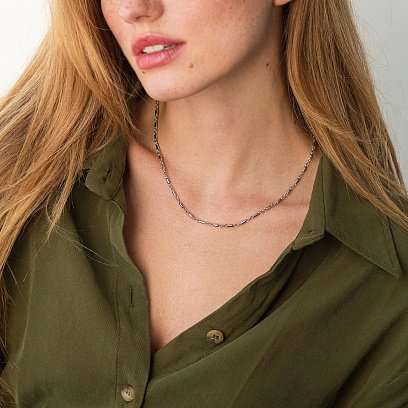 Колье - цепочка в белом золоте кол02230 №4