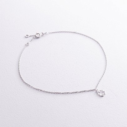 Браслет "Конюшина" на ногу (біле золото) б05130 №2