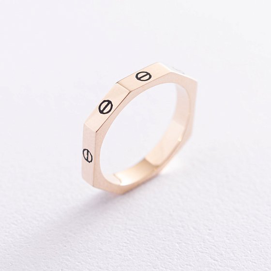 Кольцо в желтом золоте "Love" к06662 №3