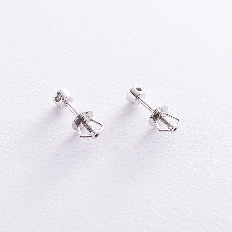 Золотые серьги - пусеты с бриллиантами с2870 от ювелирного магазина Оникс - 1