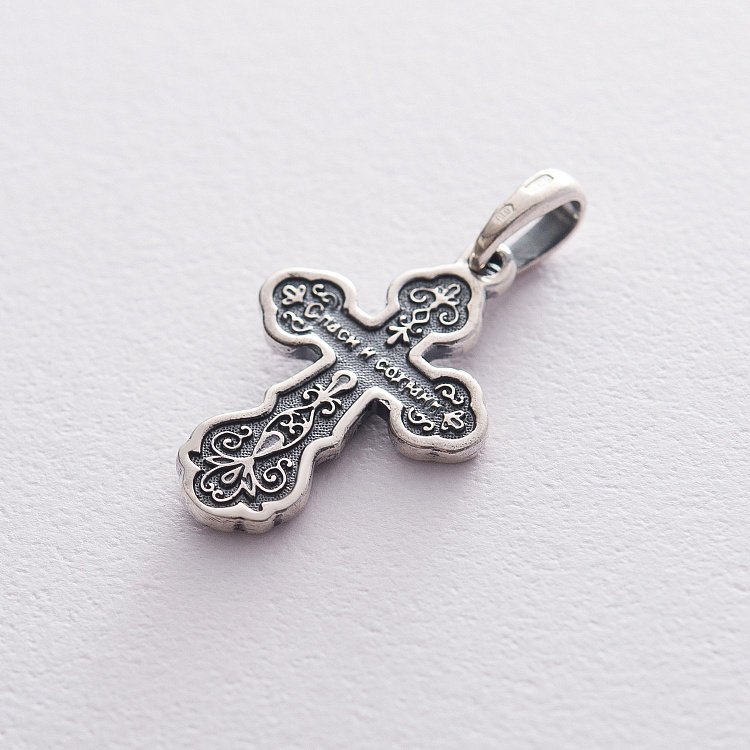 Срібний православний хрестик (чорніння) 131721 від ювелірного магазину Онікс - 1