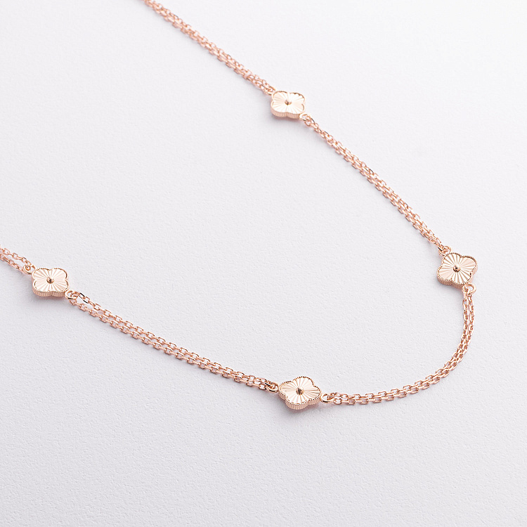 Золотое колье "Клевер" кол02660 от ювелирного магазина Оникс