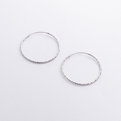 Сережки - кільця у сріблі (4.5 см) 122970 №5