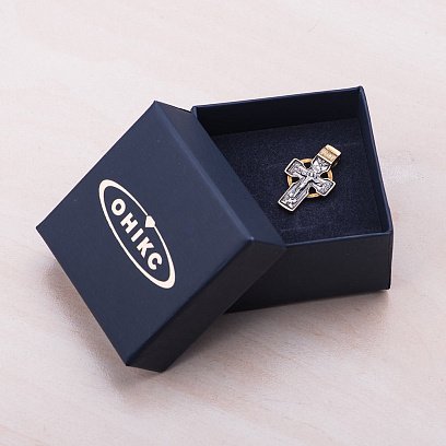 Срібний хрестик з позолотою "Кельтський" 131795 №3