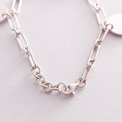 Серебряный браслет "Цепочка с монетами" (возможна гравировка) 141591 №5