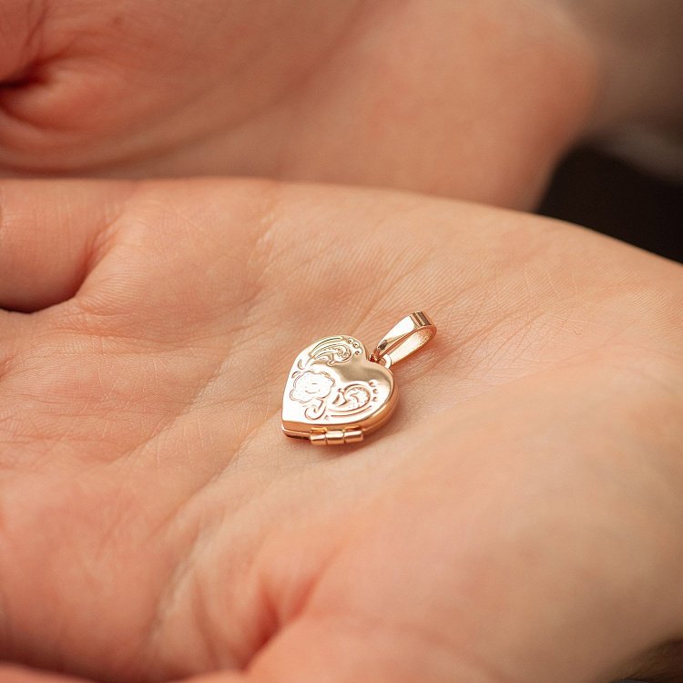 Кулон для фотографії "Сердечко" (червоне золото) п02633 від ювелірного магазину Онікс - 1