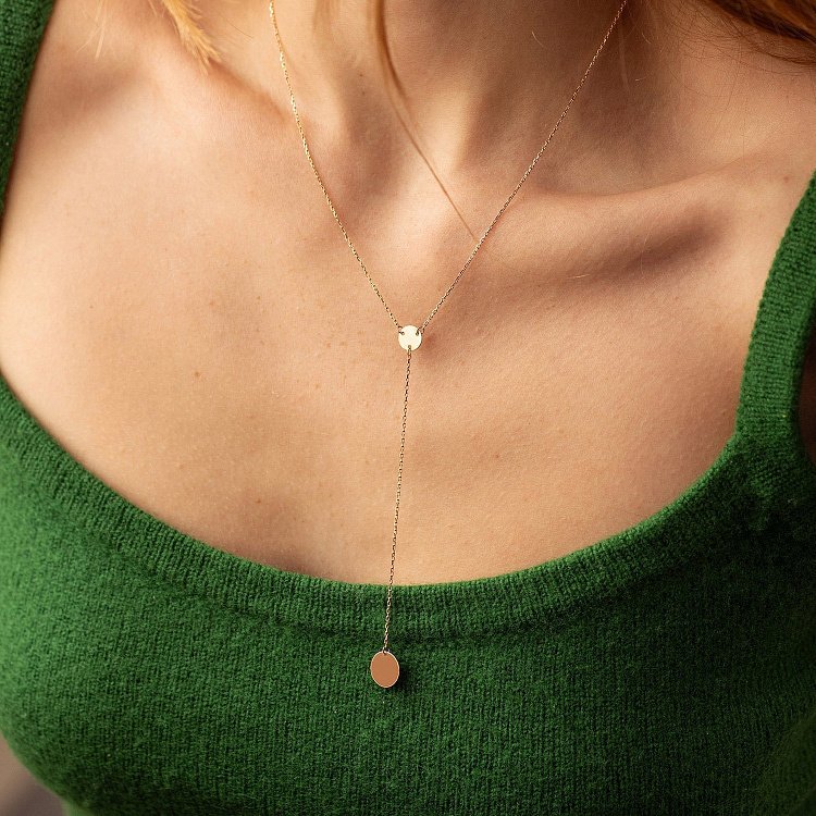 Золоте кольє "Монетки" (можливе гравіювання) кол01479 від ювелірного магазину Онікс - 2